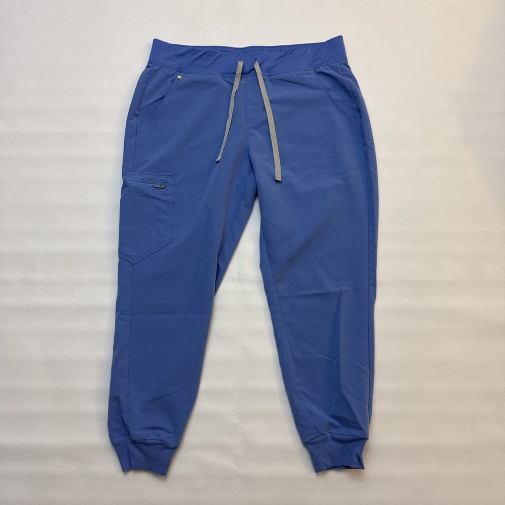Figs Technical Womens Collection Scrub Set Blue Jogger Large Pants & Top - Picture 4 of 5